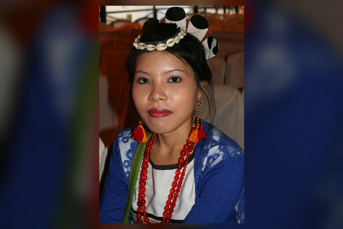 A Kuki woman wearing traditional attire
